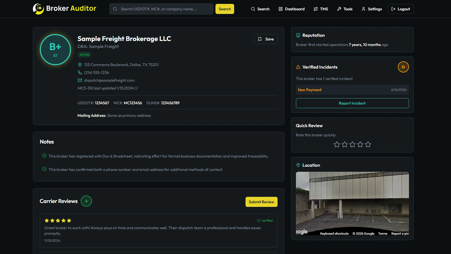 Broker Profile Preview